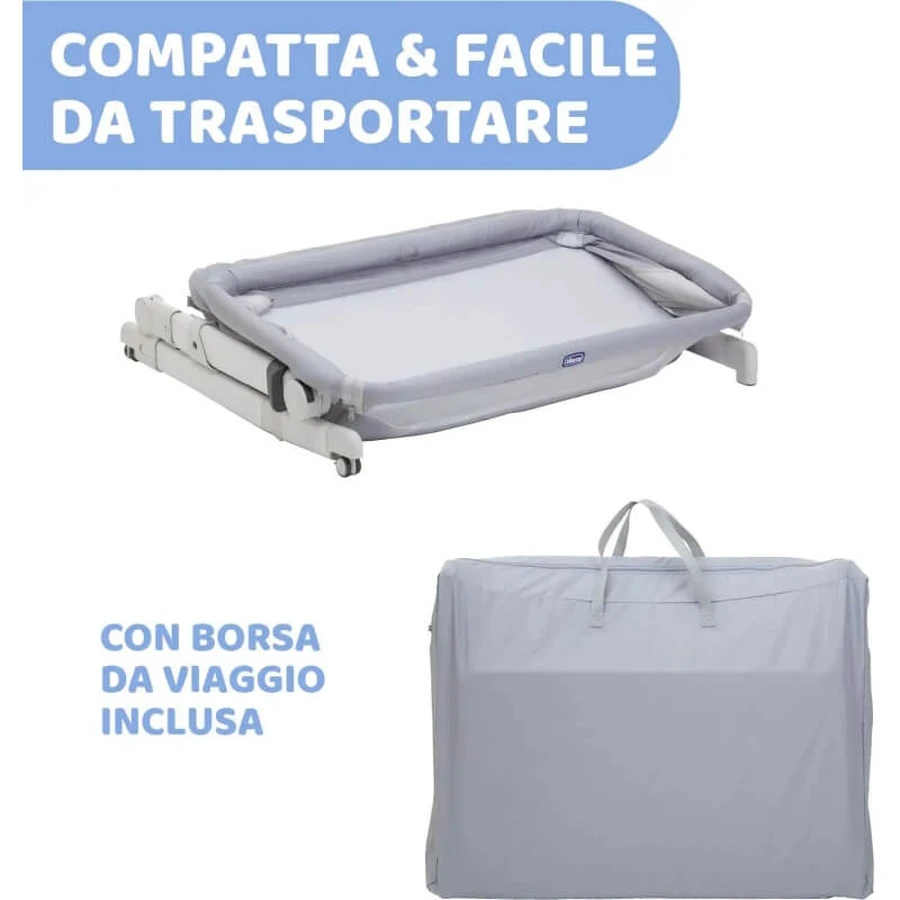 Chicco next2me popup – pătuț pentru dormit împreună, culoare grey mist