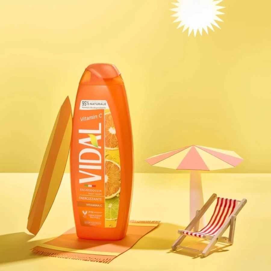 Vidal Vitamin C - Gel de ducha energizante, 250 ml
