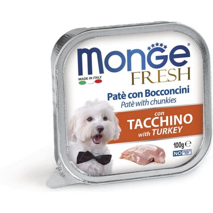 Monge Fresh Turkey – Pastete mit Häppchen für erwachsene Hunde 100 g