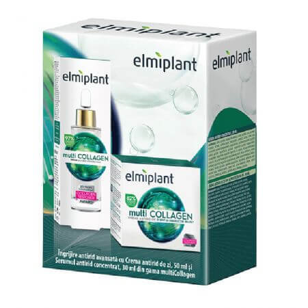 Multicollagen day cream + serum package, 50 ml + 30 ml, Elmiplant