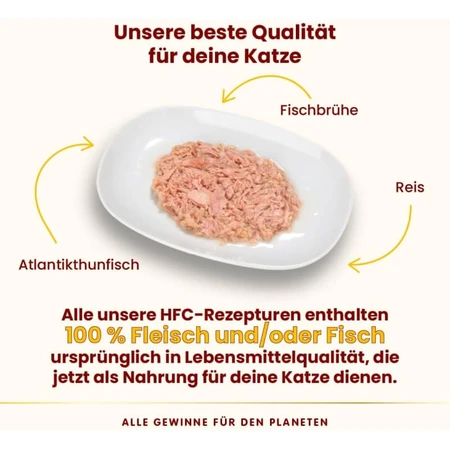 Almo Nature HFC Thon naturel de l'Atlantique - Aliment humide d'appoint pour chats adultes à partir de 1 an, 280 g