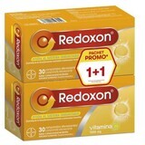 Redoxon Vitamine C 1000 mg avec arôme de citron, 1+1, 30+30 comprimés effervescents, Bayer