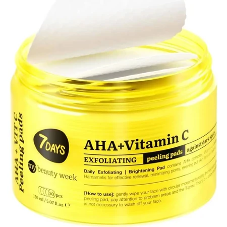 7days Aha + Vitamin C Exfoliating Pads - 50 exfoliating pads