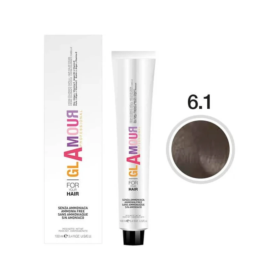 Glamour Ammonia-Free Hair Color Cream - Hair Color Cream No. 6.1 Dark Ash Blonde