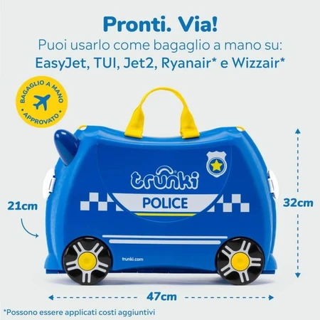 Trunki Blue Police Car Ride-On Suitcase