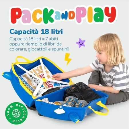 Trunki Blue Police Car Ride-On Suitcase