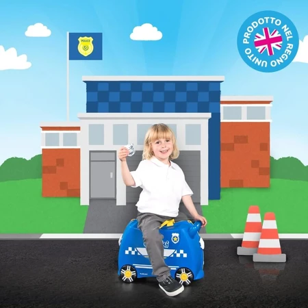 Trunki Blue Police Car Ride-On Suitcase