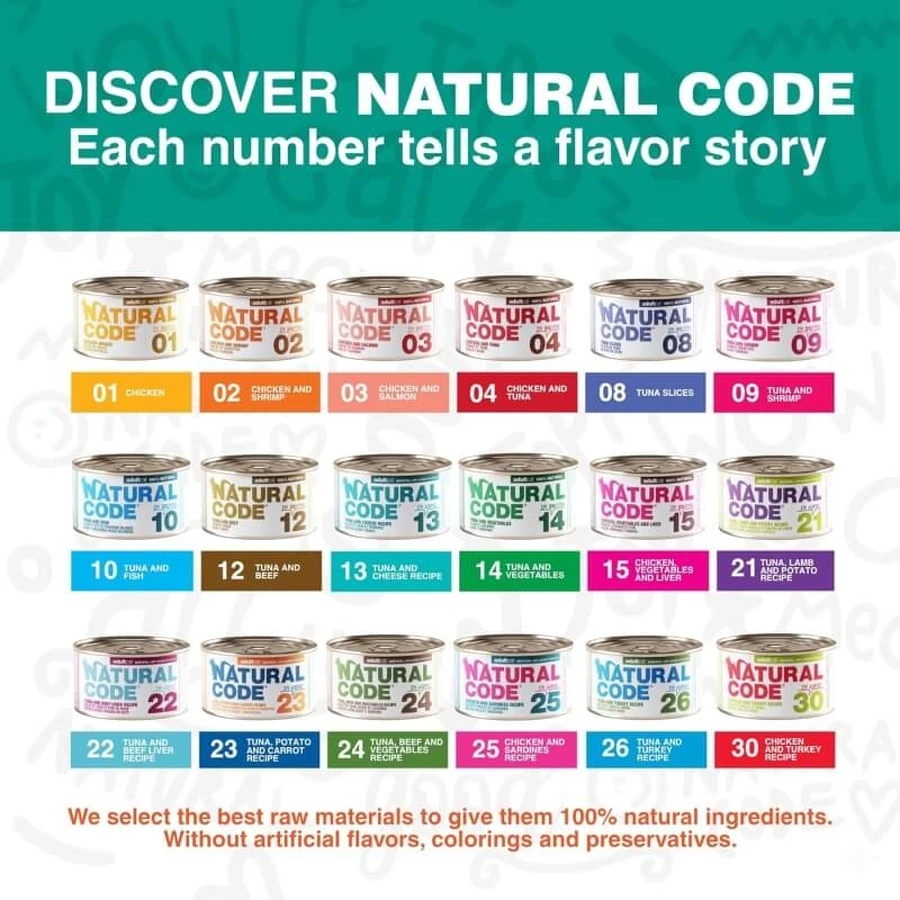 Natural Code 10 – tuńczyk i małe białe ryby – karma uzupełniająca dla kotów, 85 g: ceny i cechy