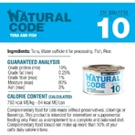 Natural Code 10 – tuńczyk i małe białe ryby – karma uzupełniająca dla kotów, 85 g: ceny i cechy