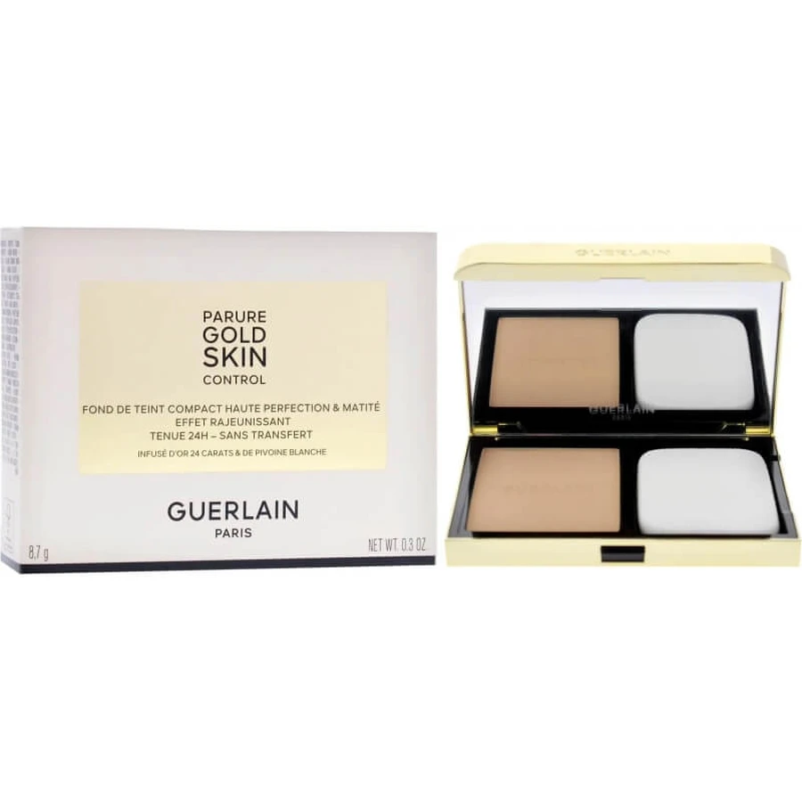 Guerlain parure gold skin control - fondotinta compatto matte - n. 3n neutro
