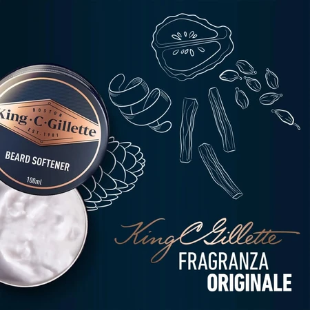 Gillette king c. gillette - balsamo delicato da barba 100 ml