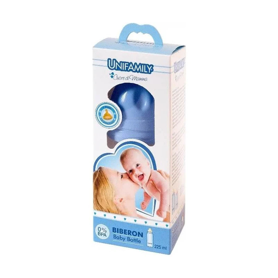 Unifamily biberon pentru băieți, tetină din silicon cu 1 orificiu, 225 ml