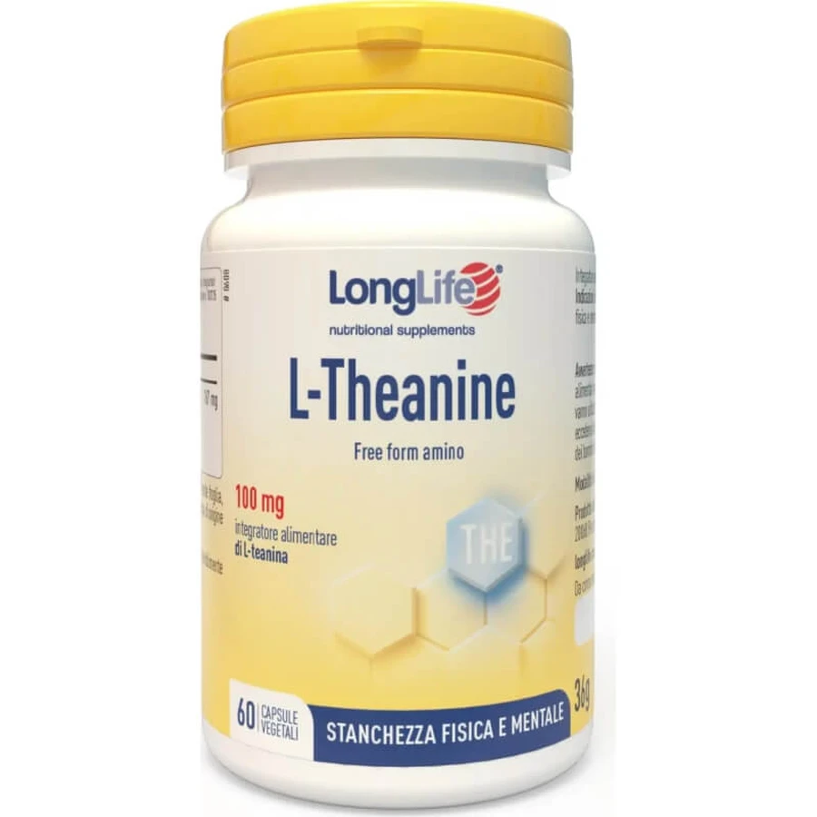 Longlife L-Theanine 60 capsules - Voedingssupplement tegen lichamelijke en geestelijke vermoeidheid