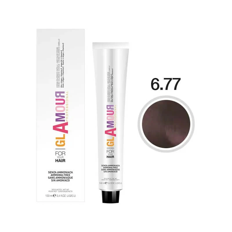 Glamour ammoniakvrije haarkleurcrème - Haarkleurcrème nr. 6.77 Cappuccino
