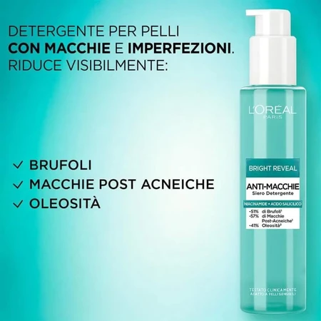L'Oréal Paris Bright Reveal - Sérum-gel limpiador antimanchas, 150 ml