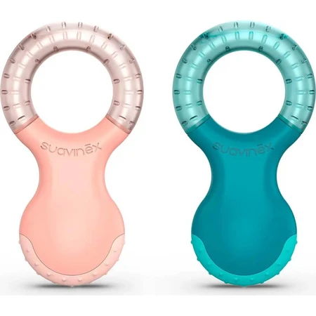 Suavinex Cooling Teething Ring - Teether for 4+ Months, Pink