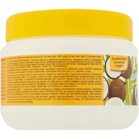 Mil mil Professional - Crema regeneradora de aceite de coco, mascarilla suavizante para cabello largo, 500 ml