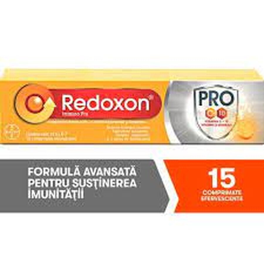 Redoxon Immuno Pro, voedingssupplement voor geavanceerde immuunondersteuning, 15 bruistabletten, Bayer
