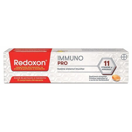 Redoxon Immuno Pro, Dietary Supplement for Advanced Immune Support, 15 Effervescent Tablets, Bayer