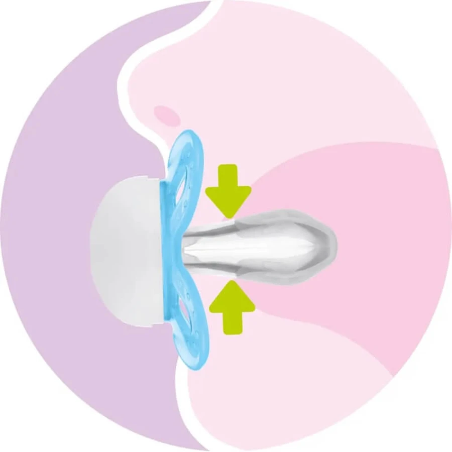 Mam Start nano - 2 pacifiers with silicone nipples, 0–2 months, pink