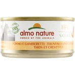 Almo Nature HFC Natuurlijke tonijn en garnalen - Natvoer voor volwassen katten, 70 g