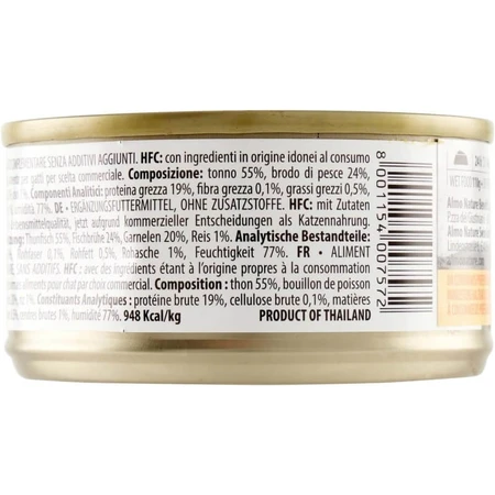 Almo Nature HFC Natuurlijke tonijn en garnalen - Natvoer voor volwassen katten, 70 g