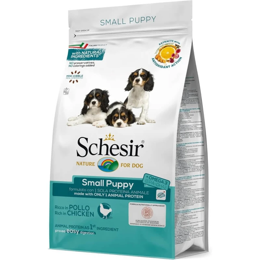 Schesir Small Puppy Chicken - Complete Food for Small Breed Puppies, 800 g