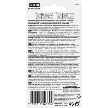 Sunstar Bi-direction Gum – 6 bidirektionale Interdentalbürsten, Größe L