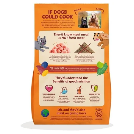 Edgard & Cooper Hühner-Trockenfutter – Alleinfuttermittel für ausgewachsene Hunde großer Rassen, 12 kg