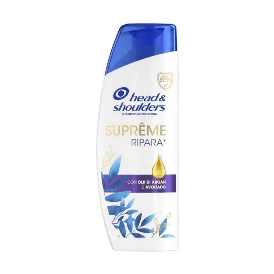 Head &amp; Shoulders Supreme Repair - Champú anticaspa con aceites de argán y aguacate, 250 ml