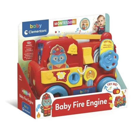Clementoni Baby camion dei pompieri montessori - centro attività per bambini 18m+