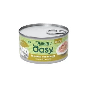 Oasy Wet Cat Natury Soft Jelly Tonnetto con mango - Alimento complementario para gatos adultos, 85 g