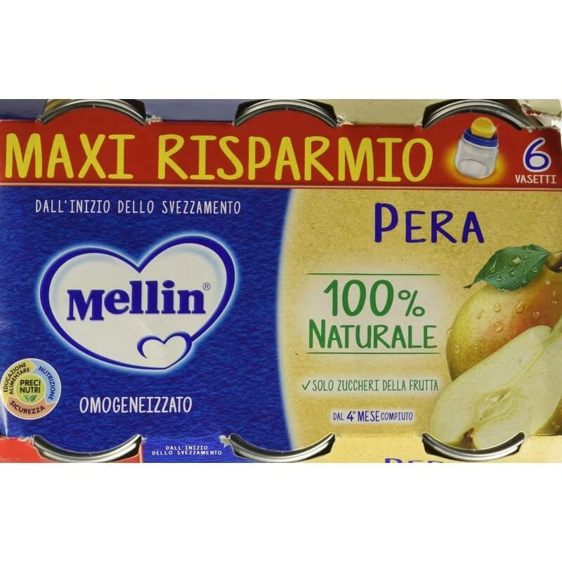Mellin Peer - 6 potjes babyvoeding van elk 100 g