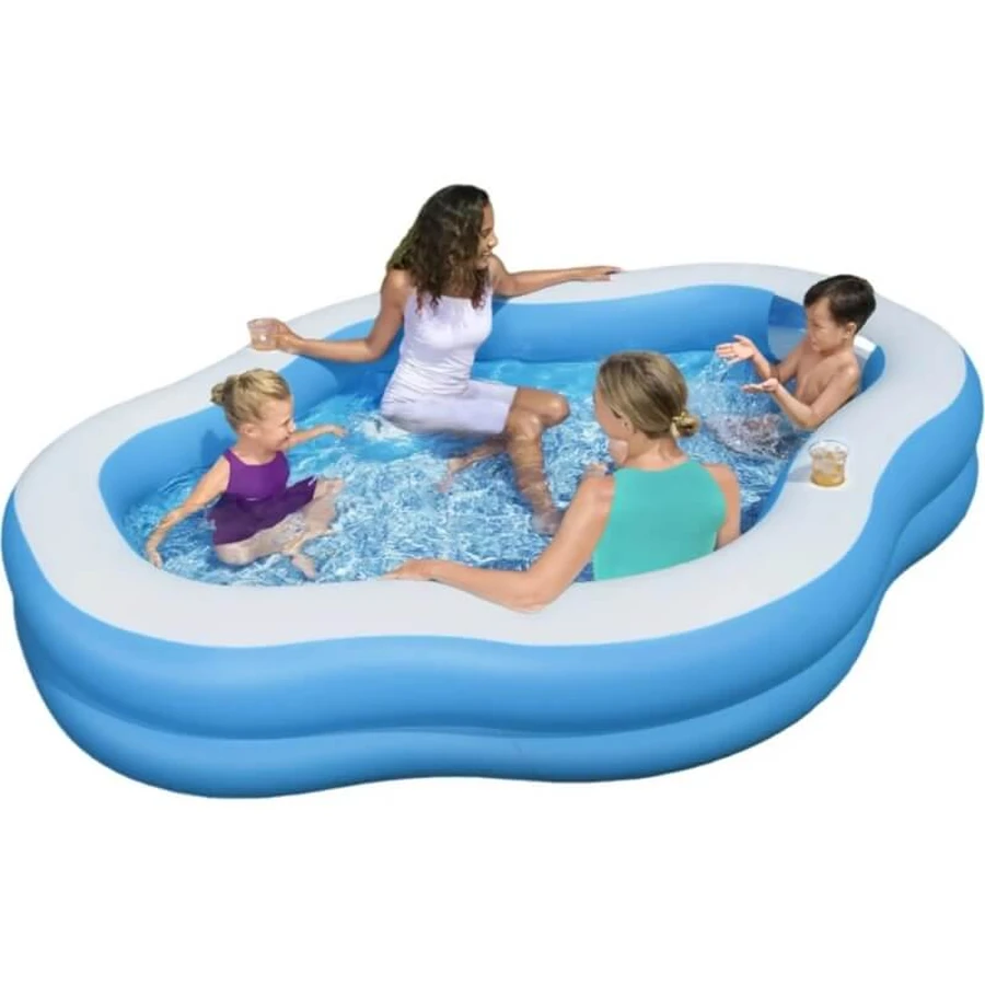 Bestway Aufblasbarer Pool mit transparentem Fenster, 270 x 198 x 51 cm