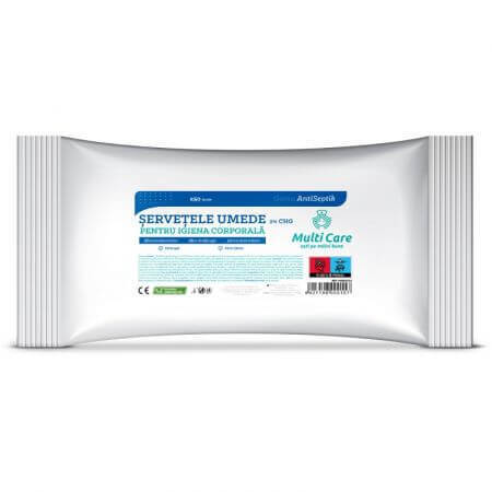 Salviettine umidificate per l'igiene del corpo 2% CHG AntiSeptik, 50 pezzi, Multi Care