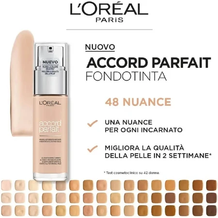 L'oreal paris Accord parfait fond de teint - fondotinta fluido - n. 4n beige