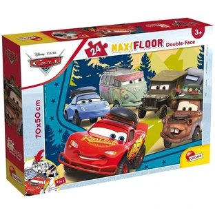 Lisciani Disney Cars - 24-piece double-sided maxi floor coloring puzzle
