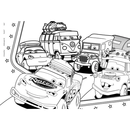 Lisciani Disney Cars - 24-piece double-sided maxi floor coloring puzzle
