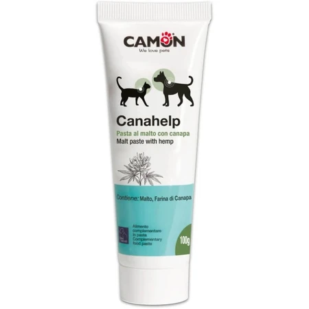 Camon Canahelp Paste – een voedingssupplement voor honden en katten, moutpasta met hennep, 100 g