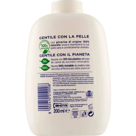 Neutro Roberts Feuchtigkeitsspendende Flüssigseife mit Glycerin – 200 ml Nachfüllpackung