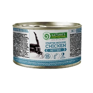 Nature's Protection Starter Kippenmousse - Compleet voer voor kittens, 200 g