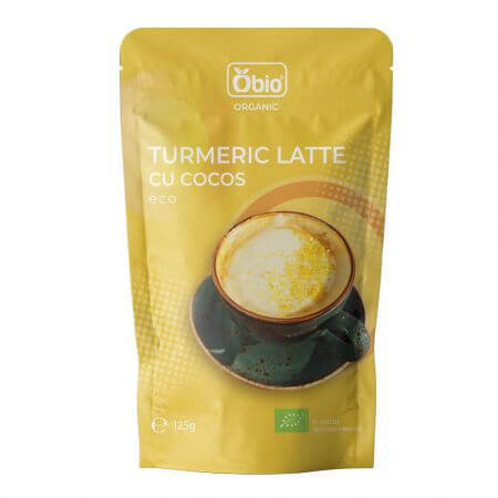 Latte au curcuma avec de l'éco de noix de coco, 125 g, Obio