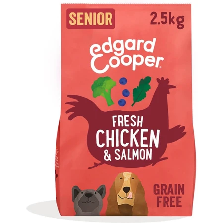 Edgard & Cooper Fresh Chicken & Salmon Senior met kip en zalm – Compleet voer voor oudere honden, 2,5 kg