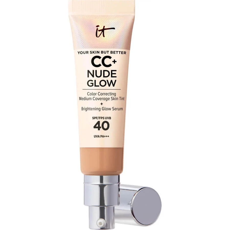 It Cosmetics CC+ Nude Glow - Base de maquillaje en crema - Tono Medium Tan