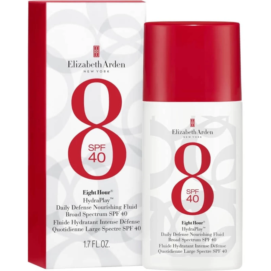 Elizabeth Arden Crème solaire pour le visage SPF 40 Eight Hour Hydraplay Daily Defense Fluide nourrissant à large spectre et haute protection 50 ml