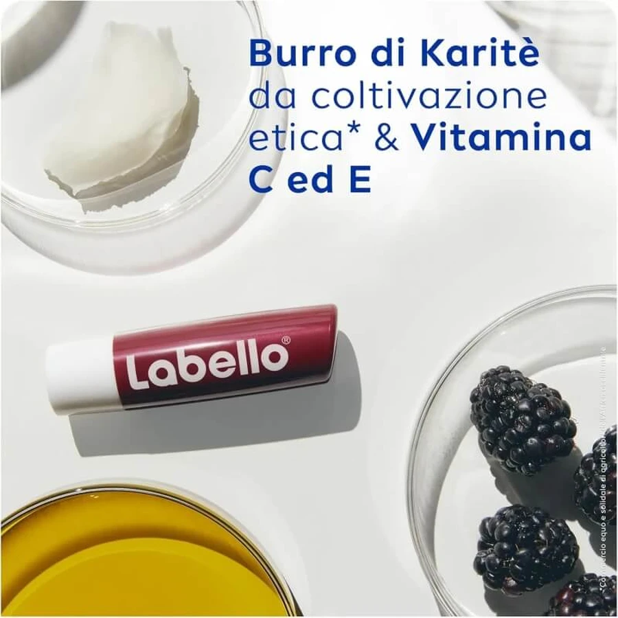 Labello Blackberry Shine - Bálsamo labial con color y aroma a mora, 5,5 ml
