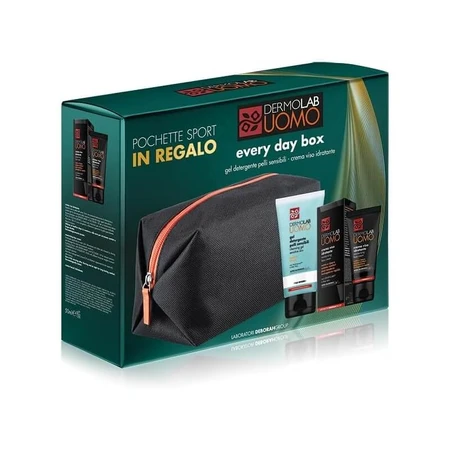 Deborah Uomo - Everyday Box with 150 ml facial cleansing gel + 50 ml moisturizer + pouch