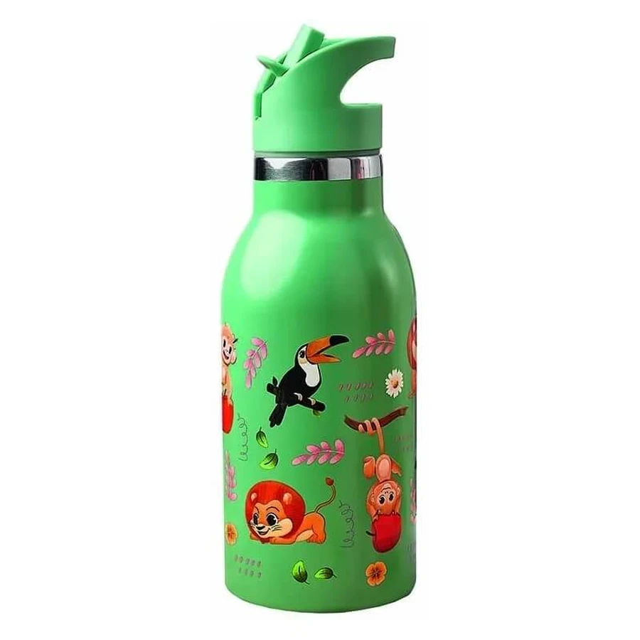 Bouteille isotherme en acier inoxydable Neavita pour enfants, verte, capacité de 350 ml