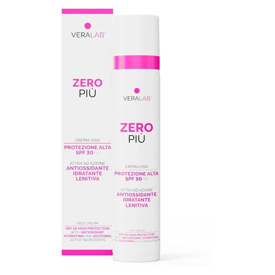 Veralab Crema solar facial SPF 30: hidratante y protectora, Zero Plus de alta protección, 50 ml