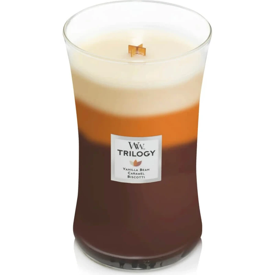 Woodwick Trilogy – Café Sweets – duża świeca zapachowa, 609 g: ceny i cechy